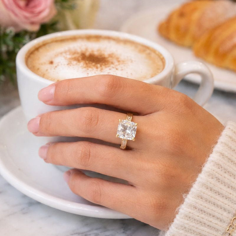 Princess Diamond pavé ring