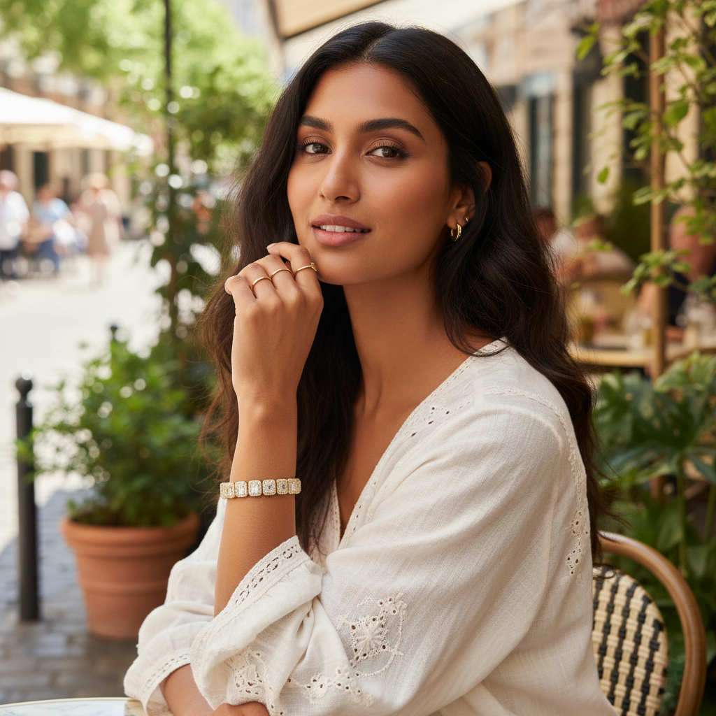 Radiant halo tennis bracelet