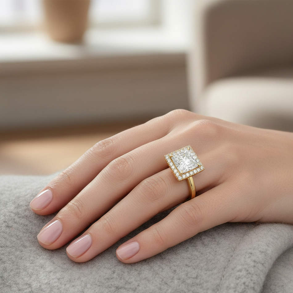 Princess halo ring