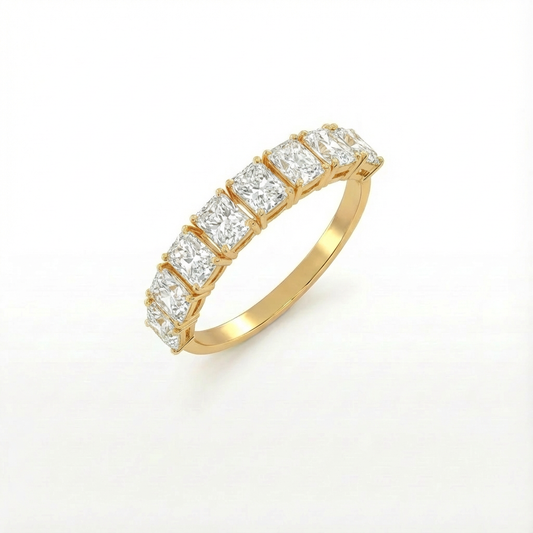 Radiant half eternity ring