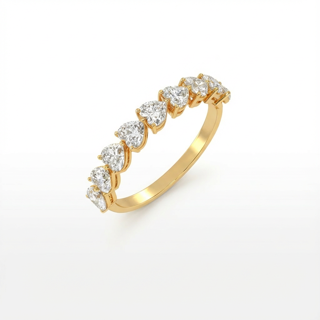 Heart half eternity ring
