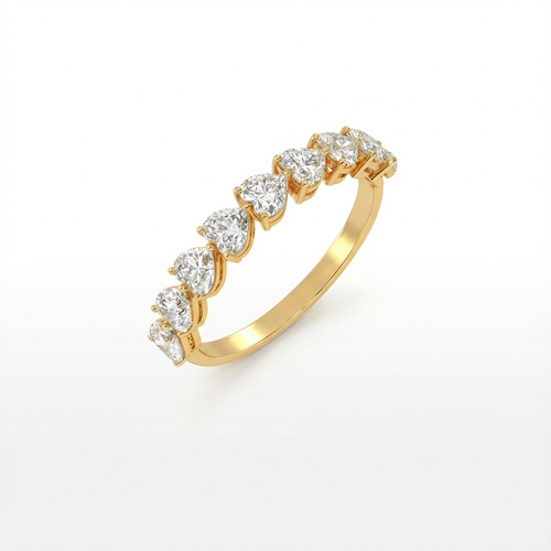 Heart half eternity ring