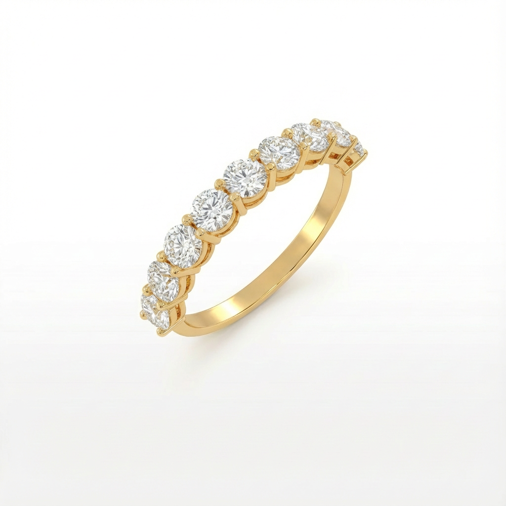 Round half eternity ring