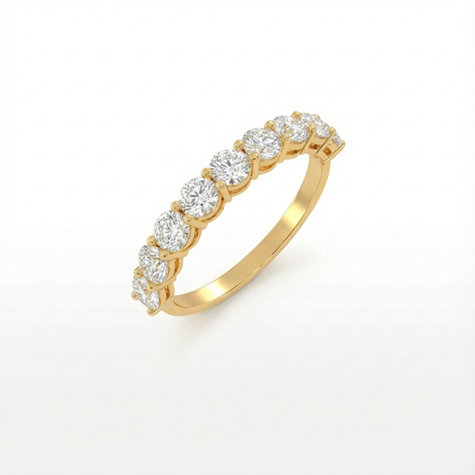 Round half eternity ring