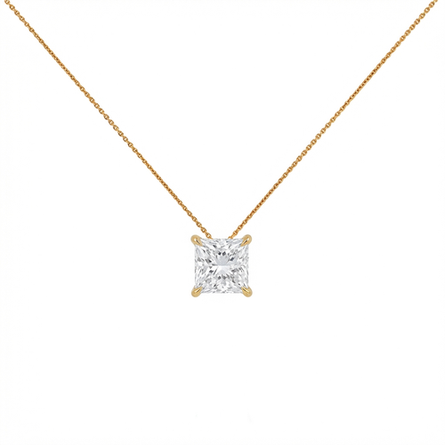 Princess shape solitaire pendant