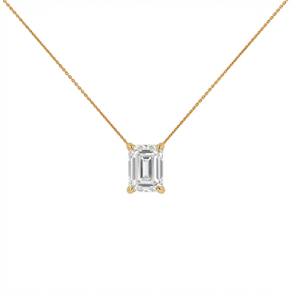 Emerald shape solitaire pendant