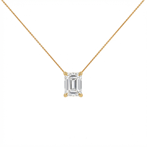 Emerald shape solitaire pendant
