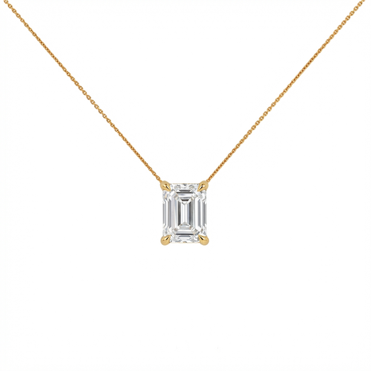 Emerald shape solitaire pendant