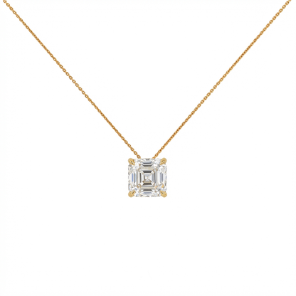 Asscher shape solitaire pendant