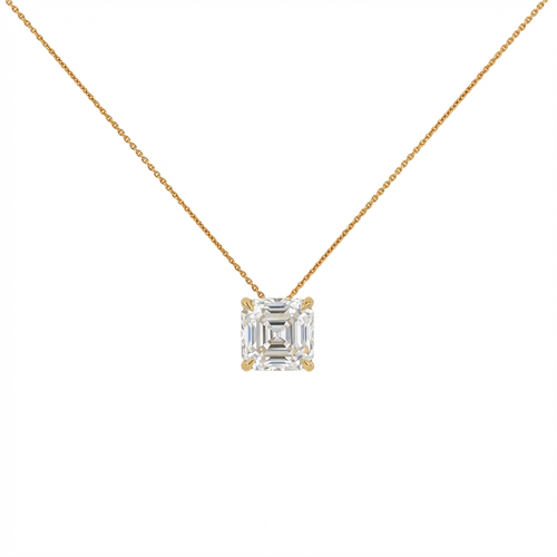 Asscher shape solitaire pendant