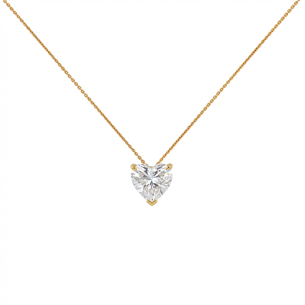 Heart shape solitaire pendant