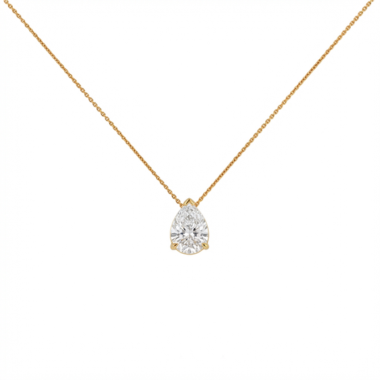 Pear shape solitaire pendant