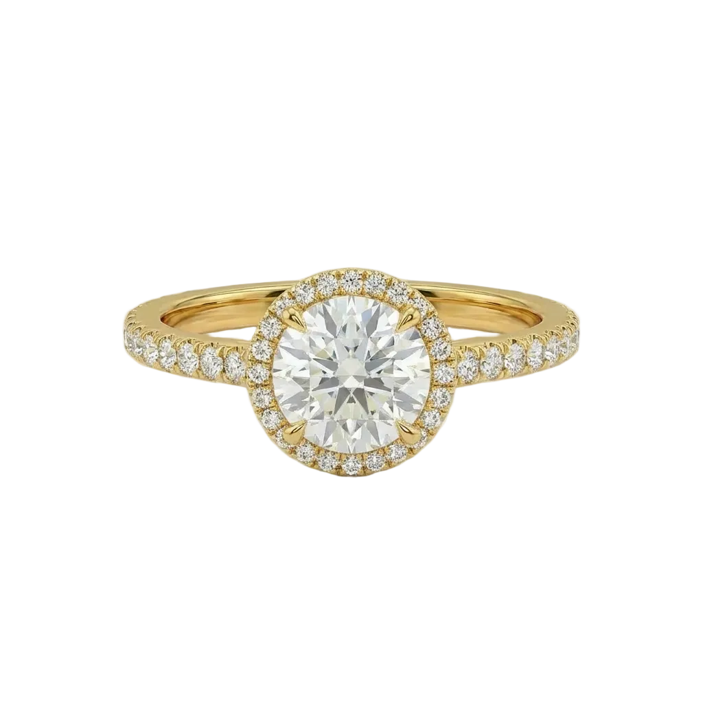 Round Halo Pavé Ring
