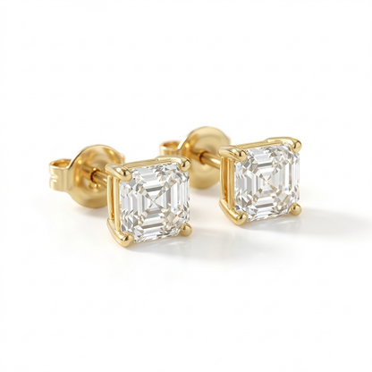 Asscher cut earrings