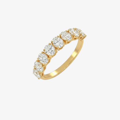 Oval half eternity ring