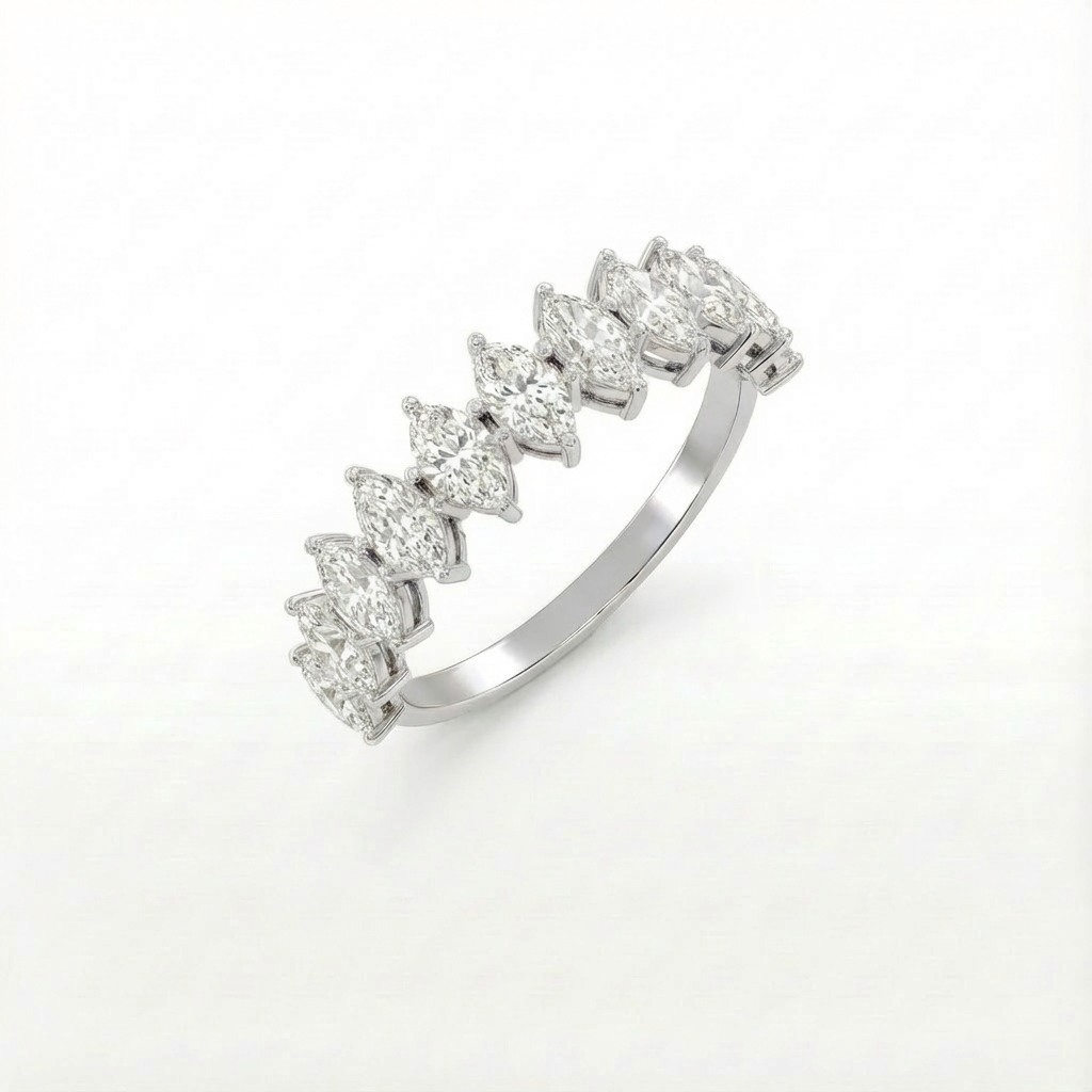 Marquise half eternity ring