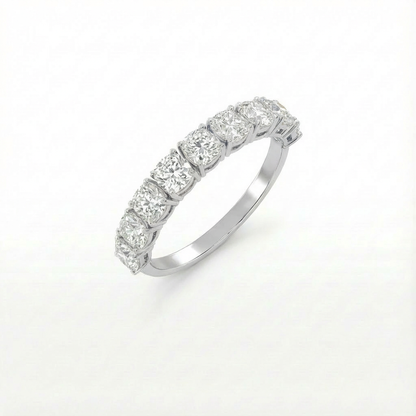 Cushion half eternity ring