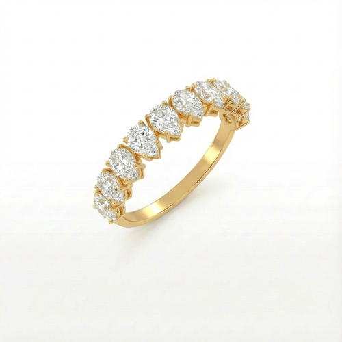 Pear half eternity ring