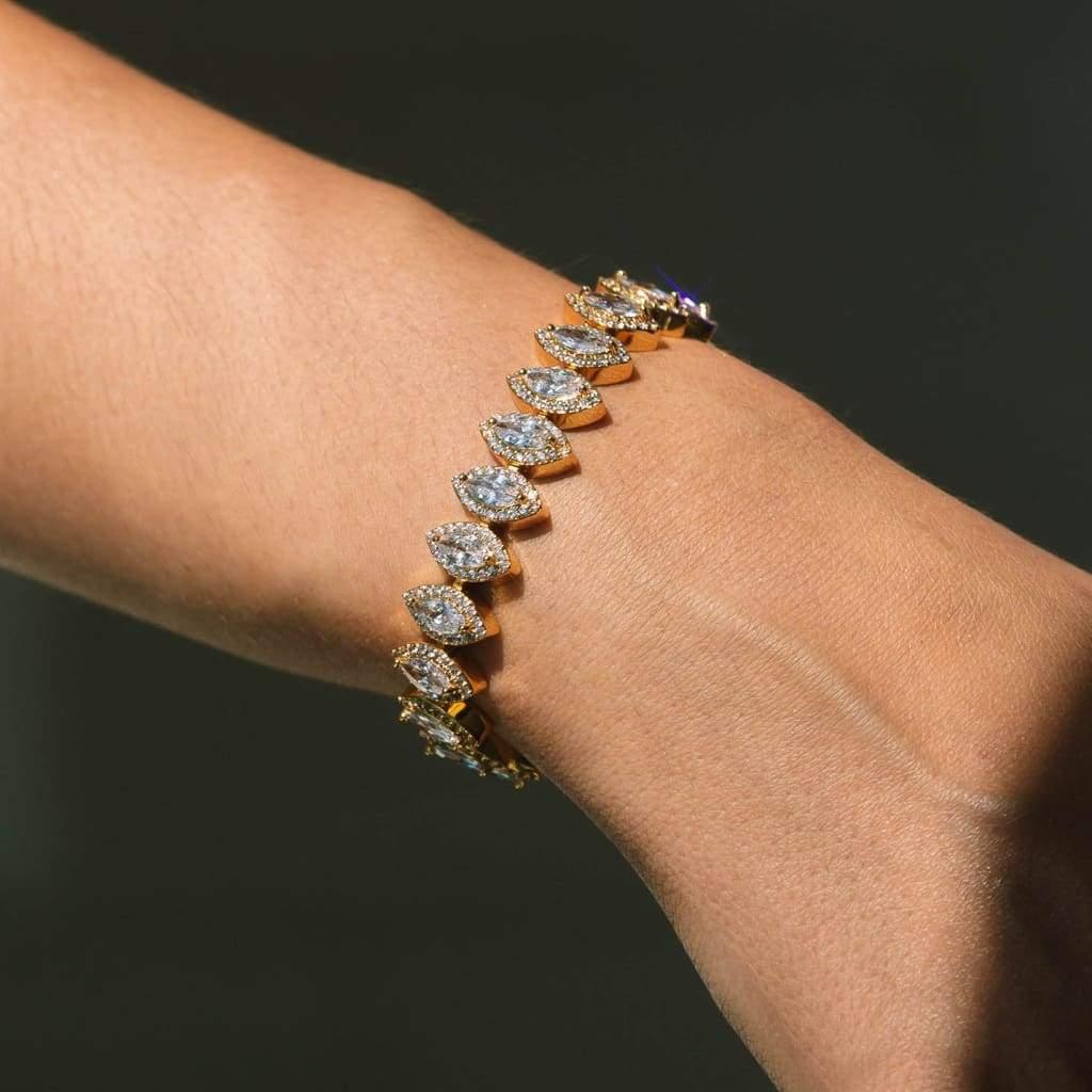 Marquise halo tennis bracelet