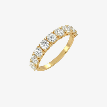 Cushion half eternity ring