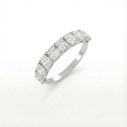 Radiant half eternity ring