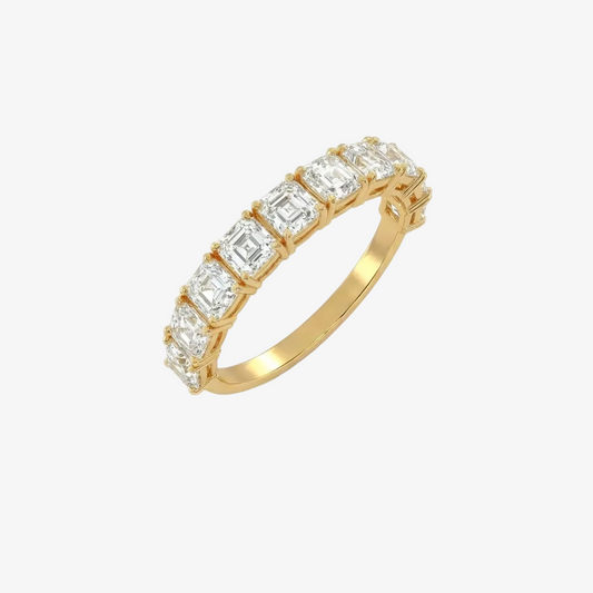 Asscher half eternity ring