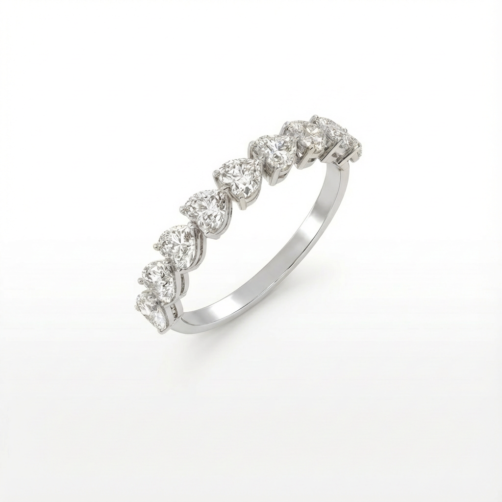 Heart half eternity ring