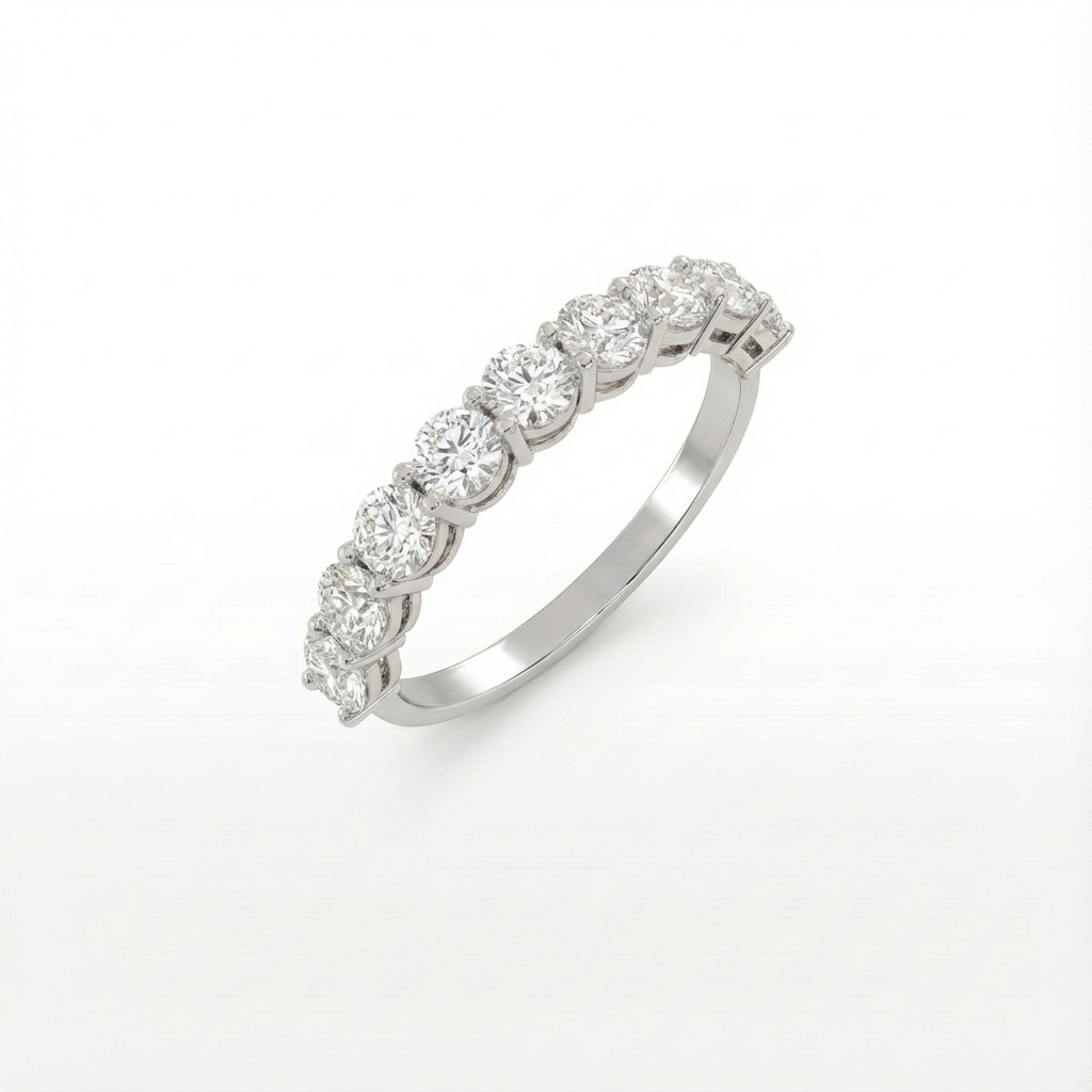 Round half eternity ring