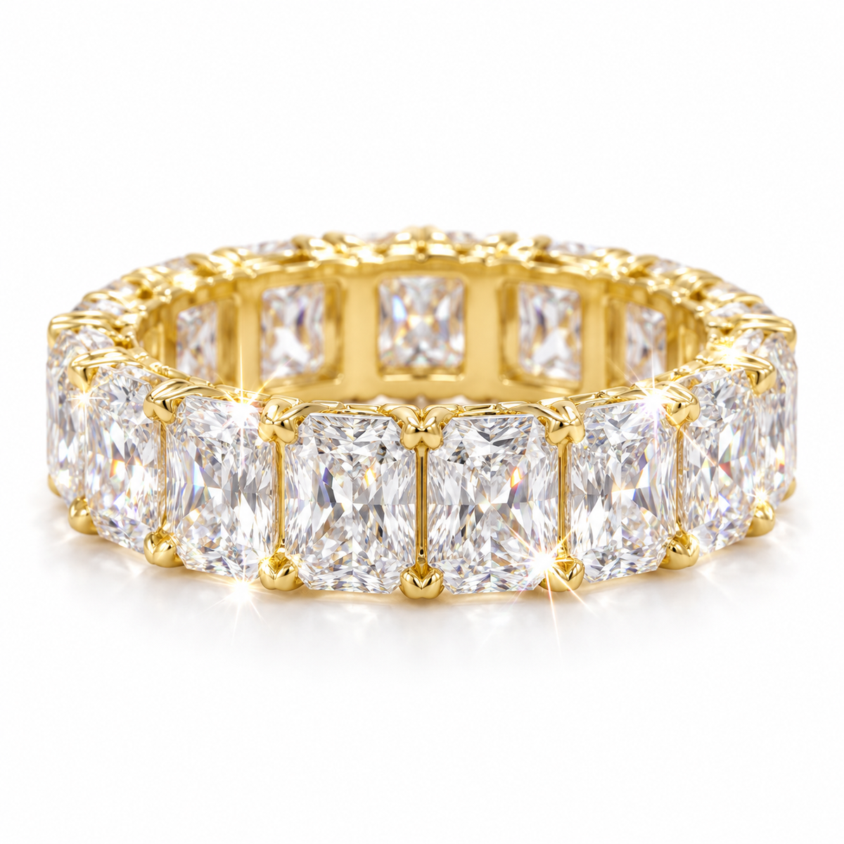 Anillo de eternidad completo con corte radiante