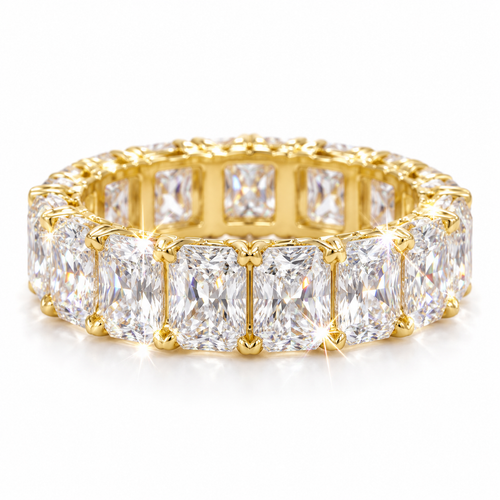 Anillo de eternidad completo con corte radiante