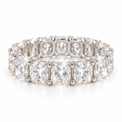 Anillo de eternidad completo con corte radiante
