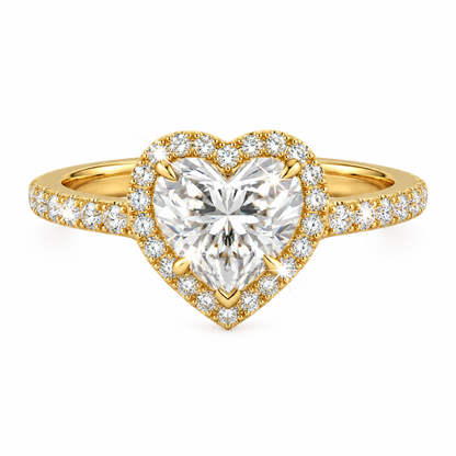Anillo Pavé Halo Corazón
