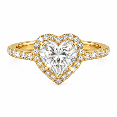 Anillo Pavé Halo Corazón