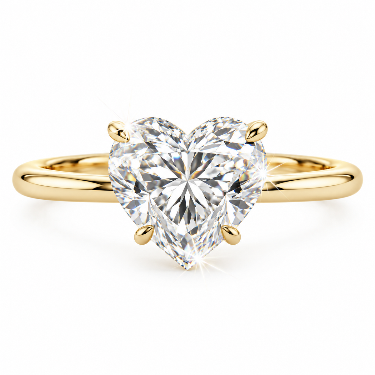 Heart shape solitaire ring