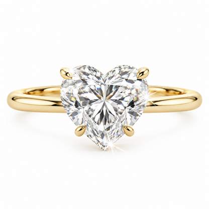 Heart shape solitaire ring