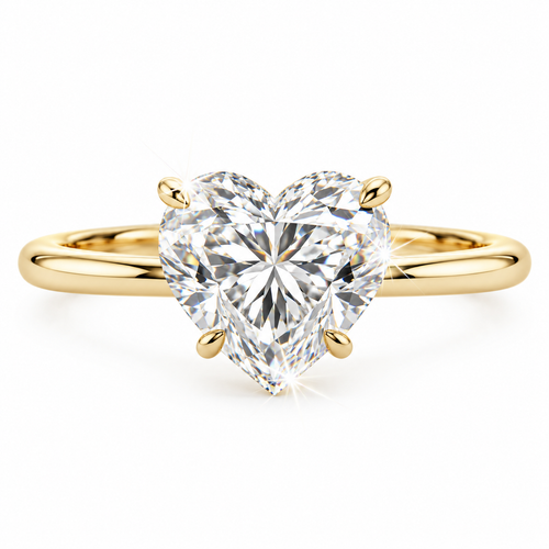 Heart shape solitaire ring