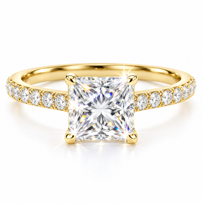 Anillo princesa de pavé de diamantes