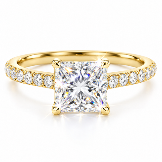 Princess Diamond pavé ring
