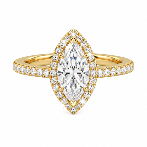 Anillo Marquesa con Halo y Pavé