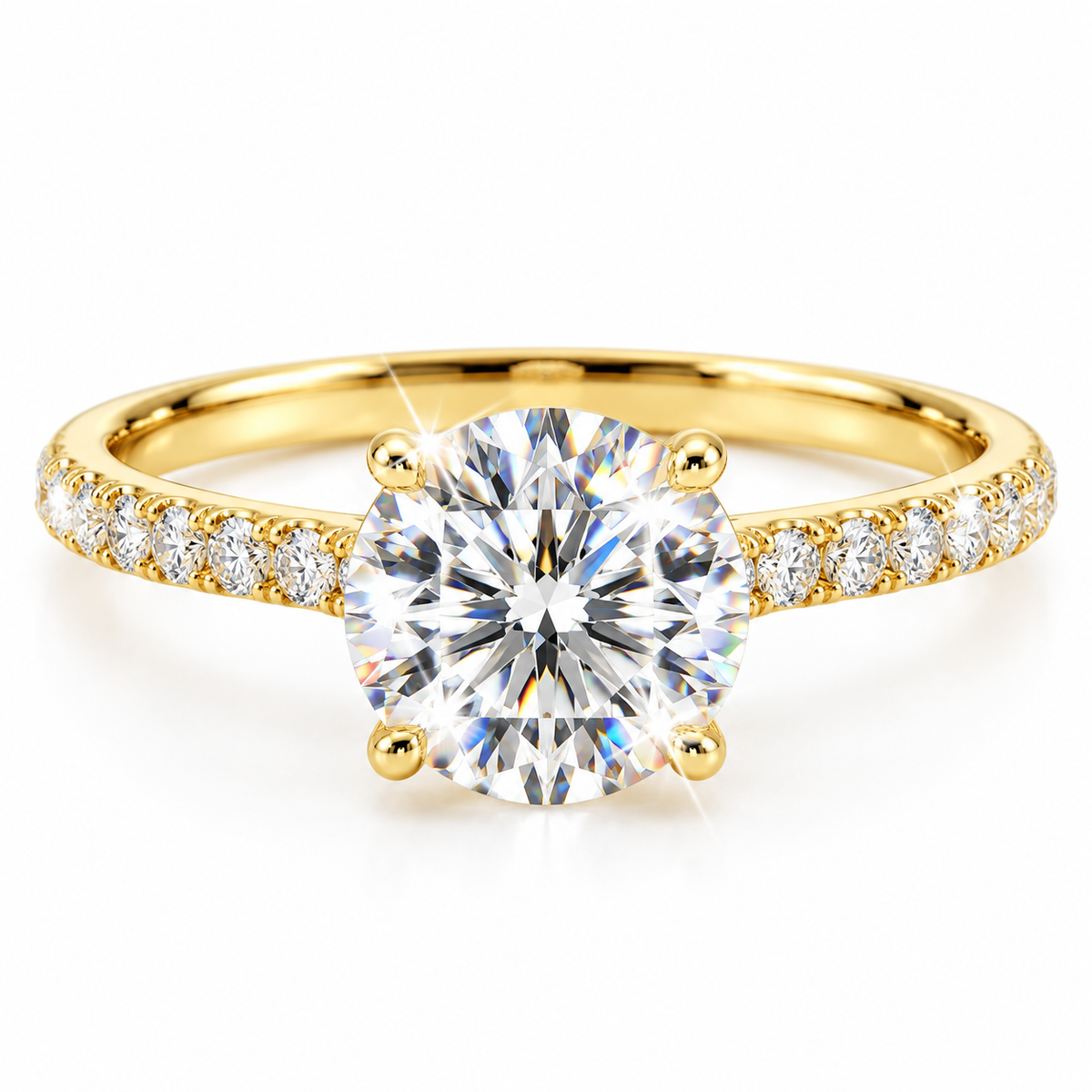 Round Brilliant Cut Diamond pavé ring
