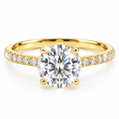 Round Brilliant Cut Diamond pavé ring