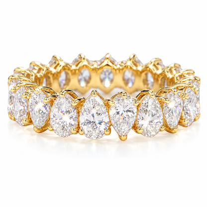 Anillo de eternidad completo con talla de pera
