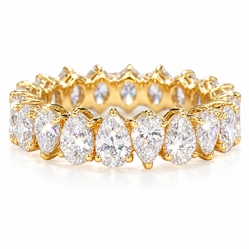 Anillo de eternidad completo con talla de pera