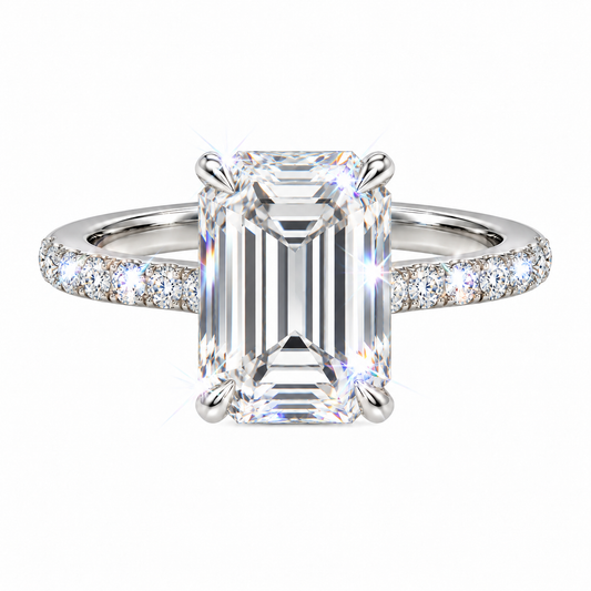 Emerald Diamond pavé ring