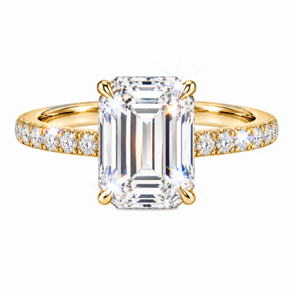Anillo pavé de diamantes esmeralda