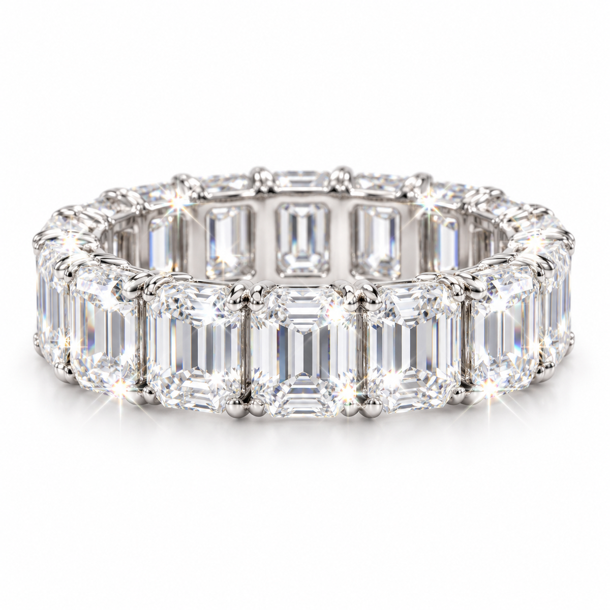 Full eternity ring emerald shape