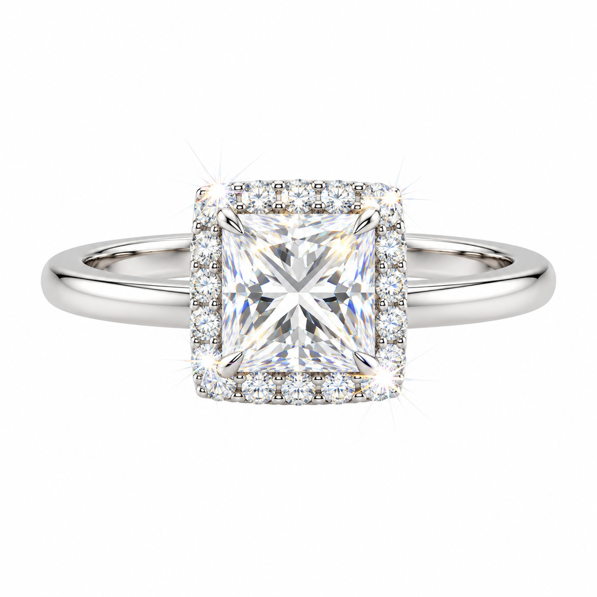Anillo de halo princesa
