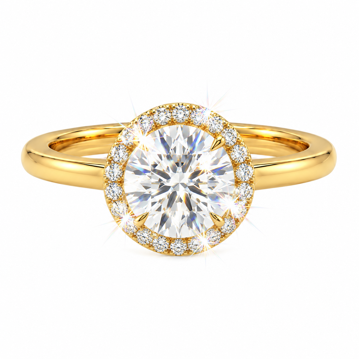 Anillo de halo redondo