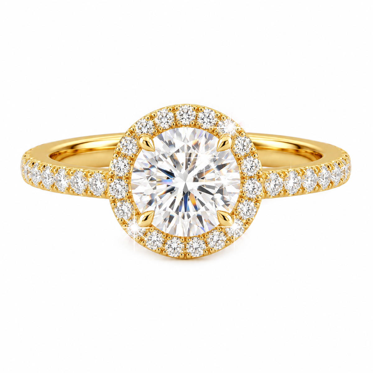 Anillo Halo Redondo Pavé