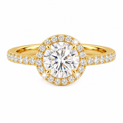 Anillo Halo Redondo Pavé